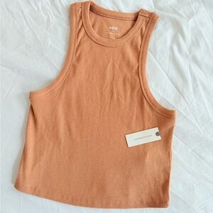 Anthropologie Orange/Brown Crop Tank Top Sleeveless